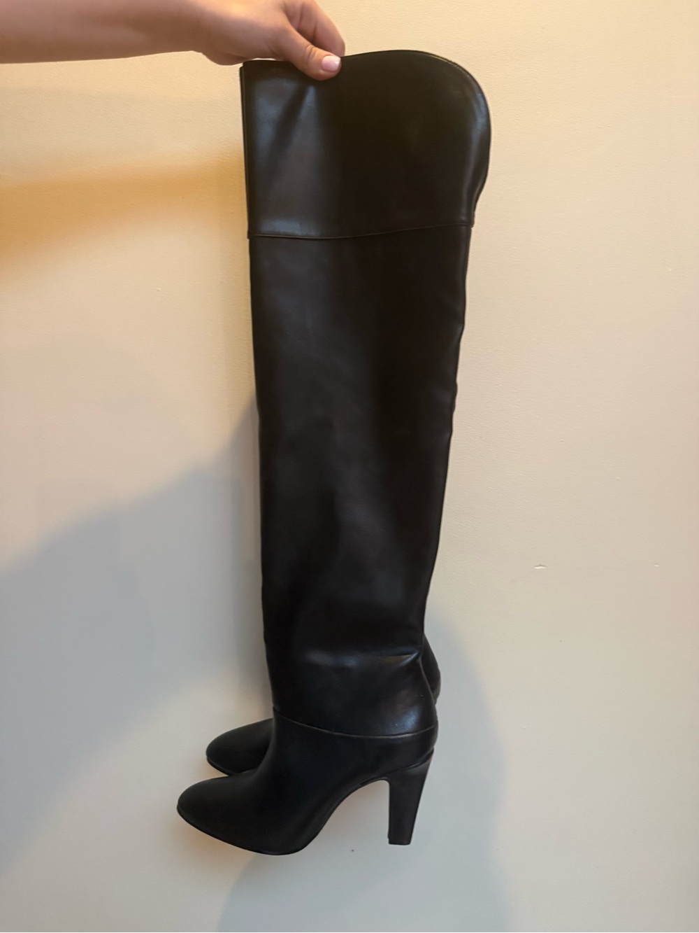Call It Spring Black Over-the-Knee High Heel Boots Size 7 - Picture 3 of 5